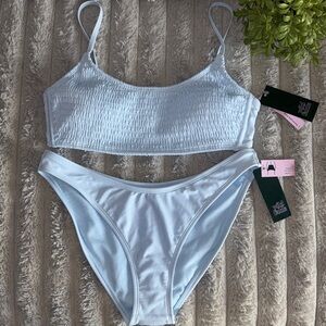 NWT Wild Fable Light Blue Bikini Set Top Size L and Bottom Size M 🌸👙